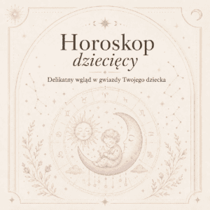 Ilustracja dziecięcego horoskopu z gwiazdami i księżycem, idealna dla dziecięcej astrologii.